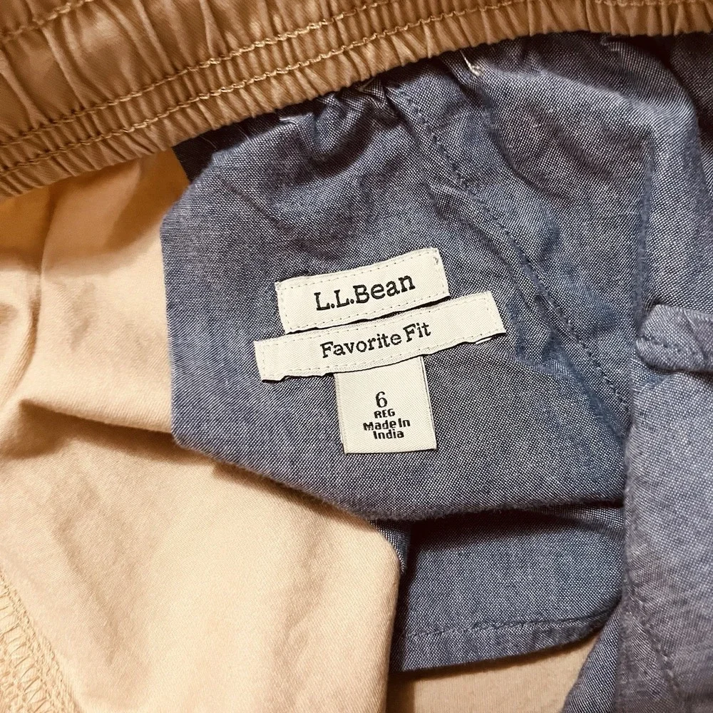 LL Bean Womens Shorts Sz 6 Lakewashed Dock Mid Rise Favorite Fit Elastic Waist